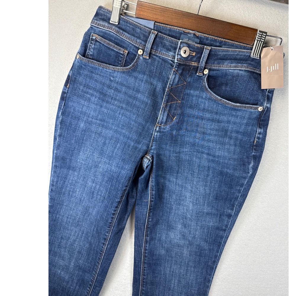 NWT J. Jill Denim High Rise Straight Leg Portside Wash Jeans Size 2 R Academia‎